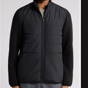 Zella Nordstrom Black Puffy Hybrid Athletic Jacket Large